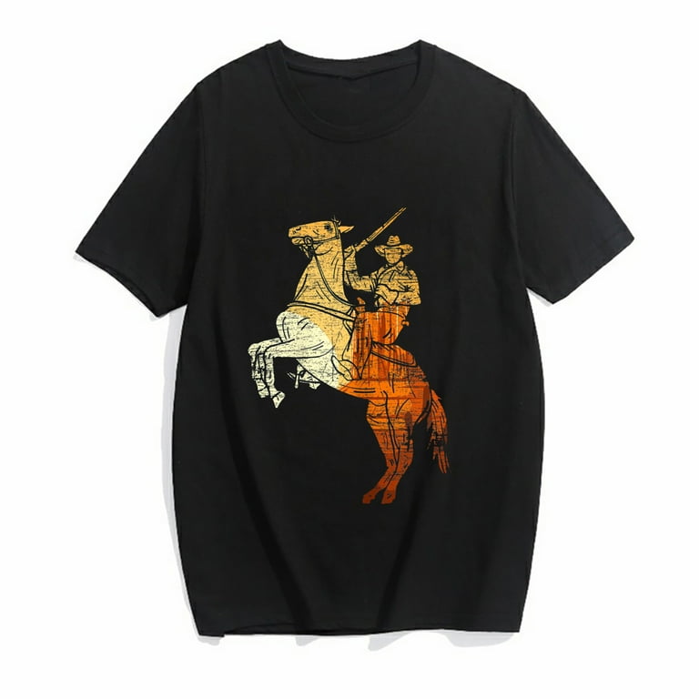 Horse Riding Men Boys Kids Cowboy T-Shirt