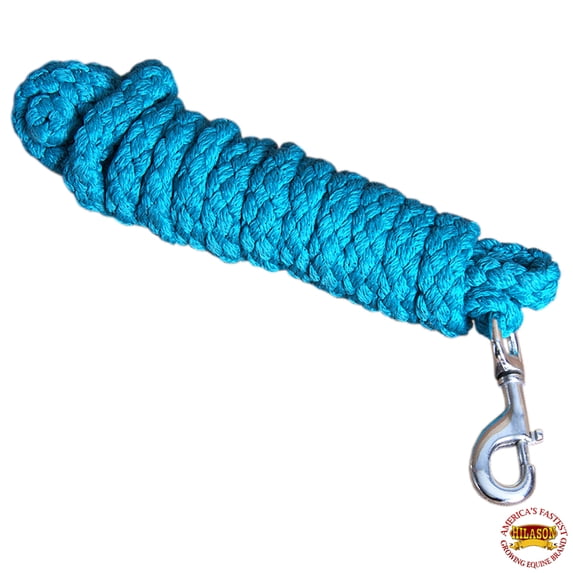 Horse Riding Poly Roping Lead Rope Blue 1/4 Inx8 Ft Snaps