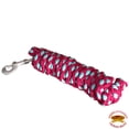 thumbnail image 1 of Horse Riding Poly Roping Lead Rope Red Turquoise 1/4X8 Ft Snaps Hilason, 1 of 3