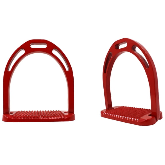 Horse Riding Saddle English Iron Stirrups 4-3/4" Wide Red 51114R