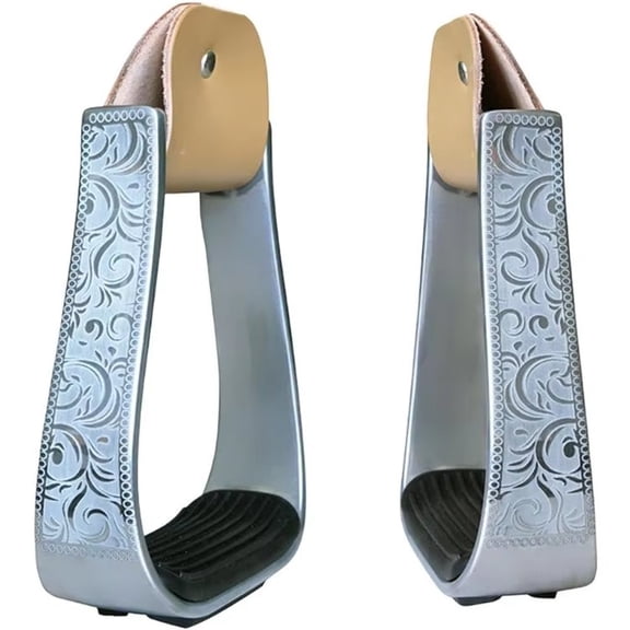 Horse Riding Stirrups, 1 Pair Aluminum Hose Saddle Stirrup with Rubber Pad, Safety Knee Ankle Protection Saddle Pain Stress Relief