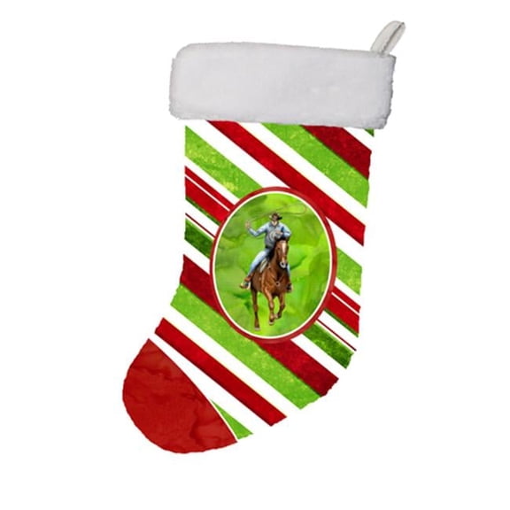 Horse Roper Candy Cane Holiday Christmas Stocking