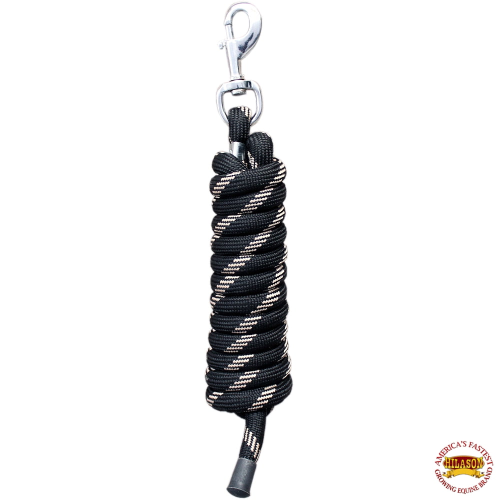 Black Roping Rope Horse Roping Lead Rope Riding Poly Black Tan 1/4