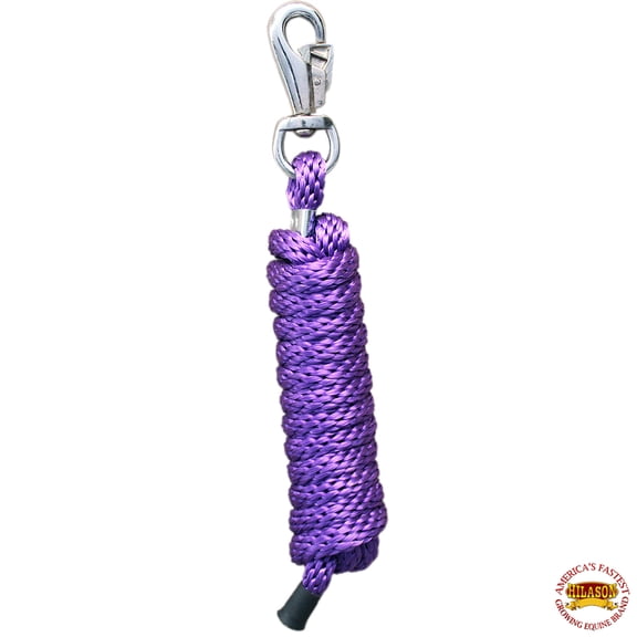 Horse Roping Lead Rope Riding Poly Purple 1/4"X8 Ft Snaps
