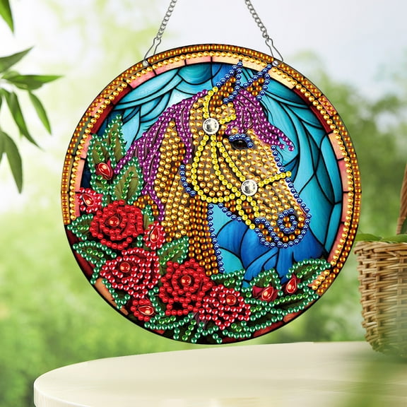 Horse Rose Diamond Art Painting Kit Hanging