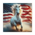 thumbnail image 1 of Horse Running  Canvas Gallery Wrap, American Flag Wall Decor Home Decor USA, 1 of 7
