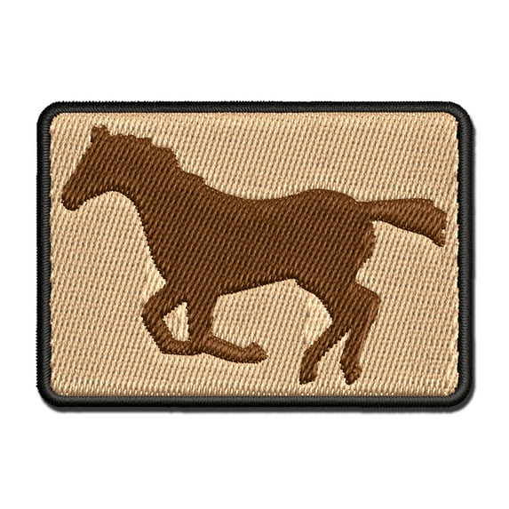 Horse Running Solid Applique Multi-Color Embroidered Iron-On Patch - 3.5 Inch Large