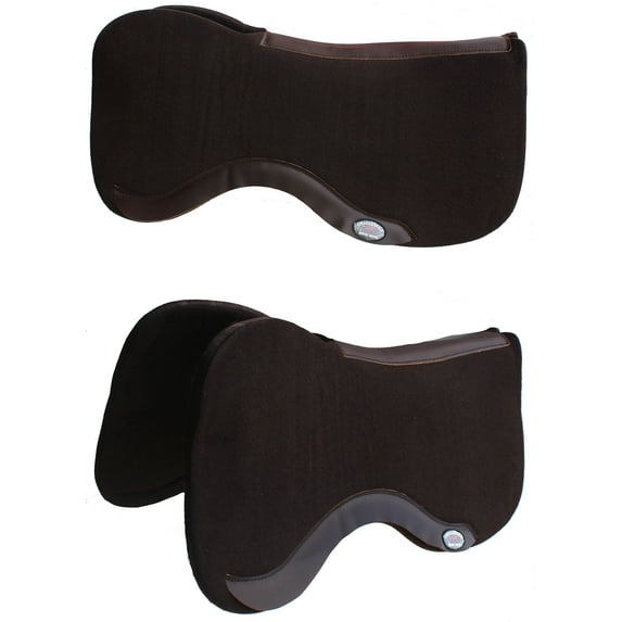 Horse SADDLE PAD Western Contoured Wool Felt Moisture Wicking Brown 39RT16BR
