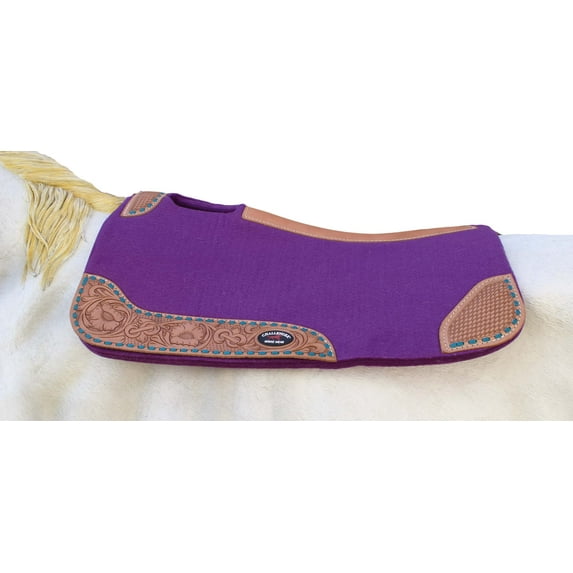 Horse SADDLE PAD Western Contoured Wool Felt Moisture Wicking Purple 39RT04PR