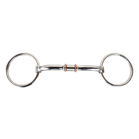 Horse SS Loose Ring Snaffle Bit with Copper Rollers 6" Mouth 35567E