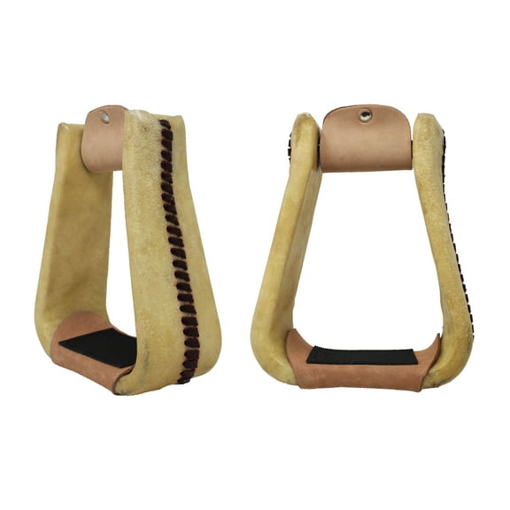 Horse Saddle 5" Wide Western Rawhide Covered Saddle Stirrups Tack 51217TN