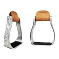 thumbnail image 1 of Horse Saddle Aluminium Western Riding SS Stirrups Leather Tread 51153, 1 of 2