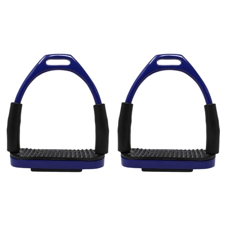 Horse Saddle English Riding Flex Iron Double Jointed Stirrups Blue 51112RB
