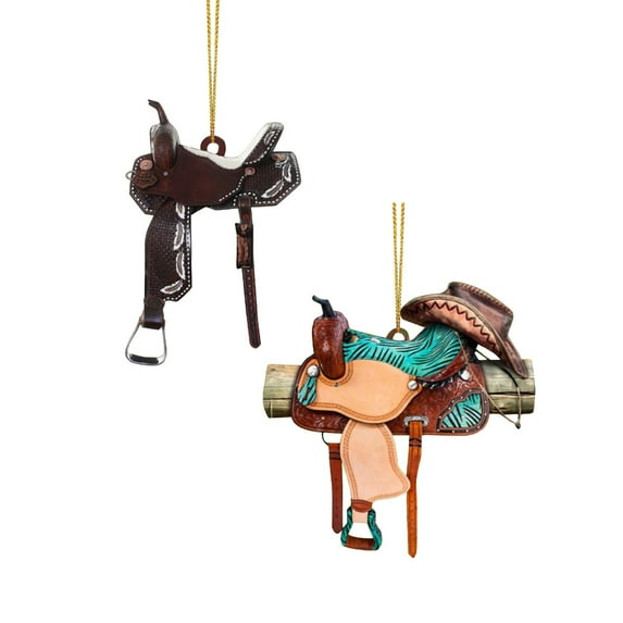 Horse Saddle Ornament, Western Saddle Horse Ornament Gifts for Cowboy, Gifts for Horse Lovers, Decorative Hanging Ornament, Bag Car Pendant Accessories