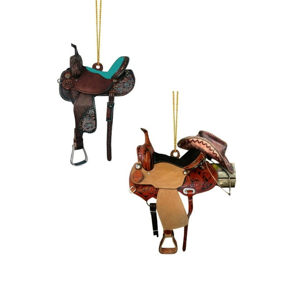 Horse Saddle Ornament, Western Saddle Horse Ornament Gifts for Cowboy, Gifts for Horse Lovers, Decorative Hanging Ornament, Bag Car Pendant Accessories