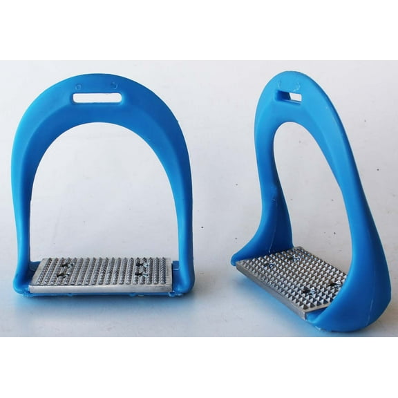 Horse Saddle Stirrups English Riding Light Weight Composite Turquoise 51138SB