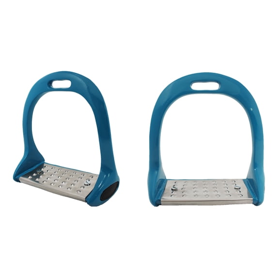 Horse Saddle Stirrups Lightweight Aluminum Casting English Riding Fillis Turquoise 51102TR