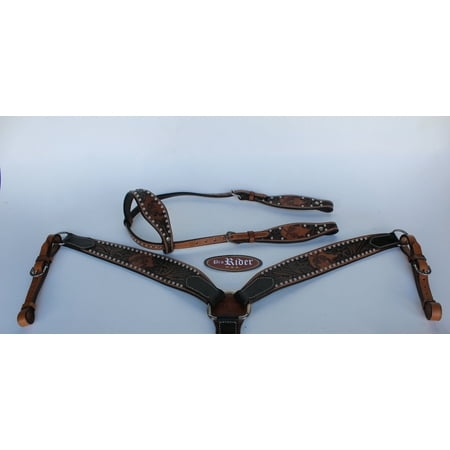 Horse Saddle Tack Bridle Western Leather Headstall BreastCollar 78131A