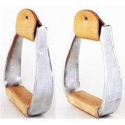 Horse Saddle Western Aluminum Leather Tread Trail Riding Saddle Stirrups 5151