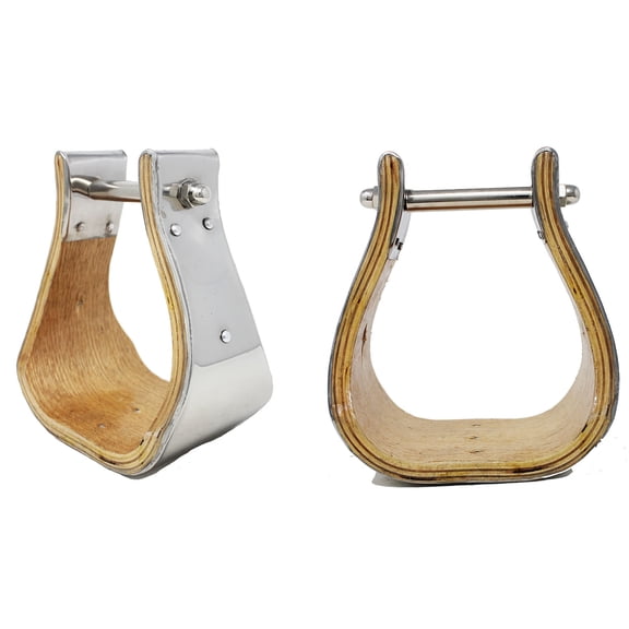 Western 5-1/2" Wide Horse Saddle SS Covered Wooden Bell Stirrups 51122