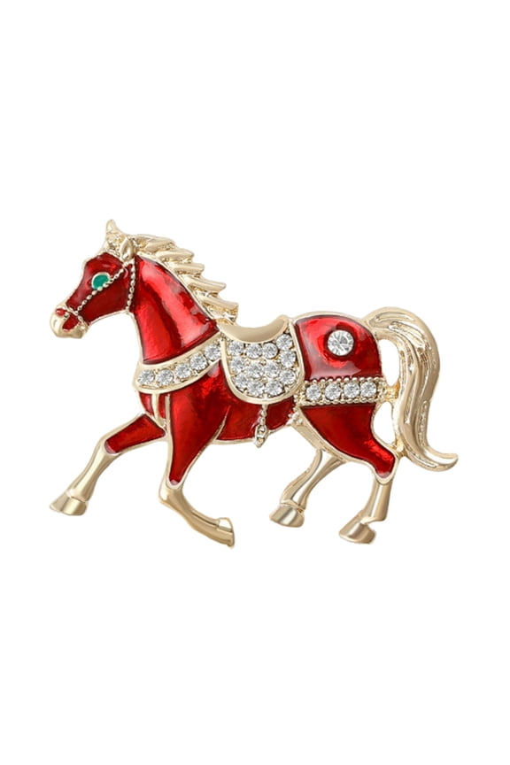 Horse Shape Alloy Brooch Elegant Apparel Accent