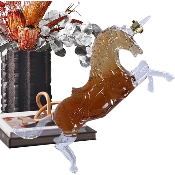 Horse Shaped Glass Decanter, Animal Wine Carafe for Home Dining Table Decor