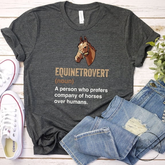 Horse Shirt, Equinetrovert Equestrian Horseback Riding Rider Shirt, Horse Lover Gift, Horse Rider Gift, Horse Owner Gift