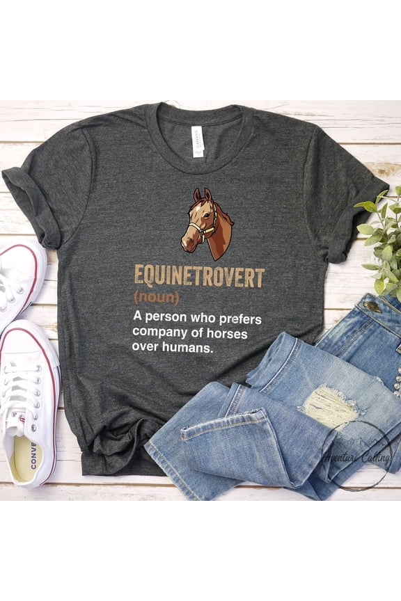 Horse Shirt, Equinetrovert Equestrian Horseback Riding Rider Shirt, Horse Lover Gift, Horse Rider Gift, Horse Owner Gift