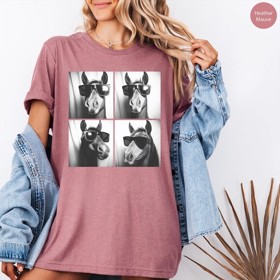 Horse Shirt,Horse With Sunglasses,Horse Lover Tee,Horses Photo Tee,Horse Silhouette Shirt, Equestrian Tees, For Horse Owner Shirts Tshirt All Size S-5XL