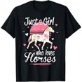thumbnail image 1 of Horse Shirt. Just A Girl Who Loves Horses Funny Creative Graphic T-Shirt, 1 of 3