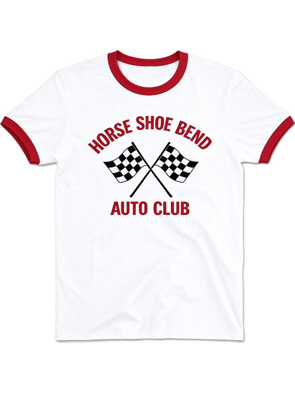 Horse Shoe Bend Auto Club Ringer T-Shirt Casual 3D Print Graphic Shirt Crew Neck Short Sleeve Tees Tops