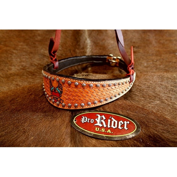 Horse Show Bridle Western Leather Barrel Racing Tack Rodeo Noseband  9921