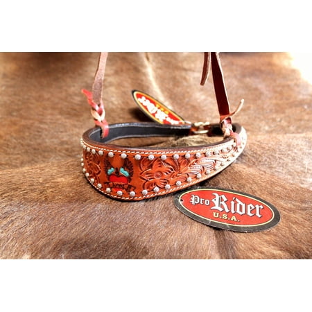 Horse Show Bridle Western Leather Barrel Racing Tack Rodeo Noseband 9922