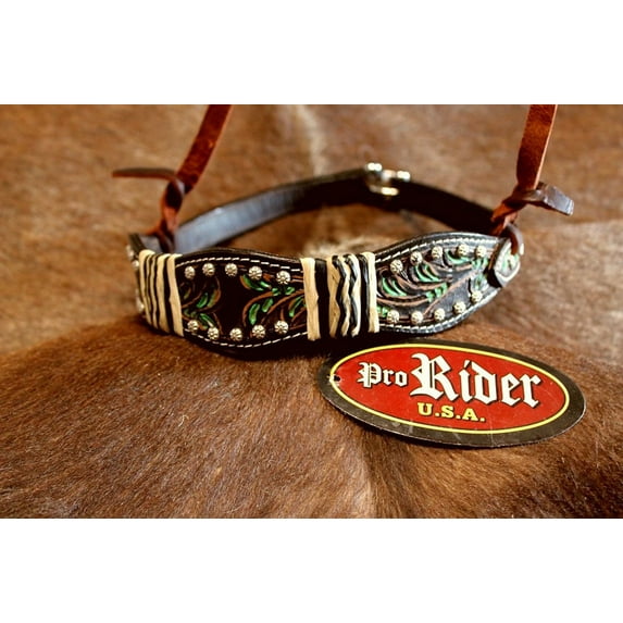 Horse Show Bridle Western Leather Barrel Racing Tack Rodeo Noseband 9974