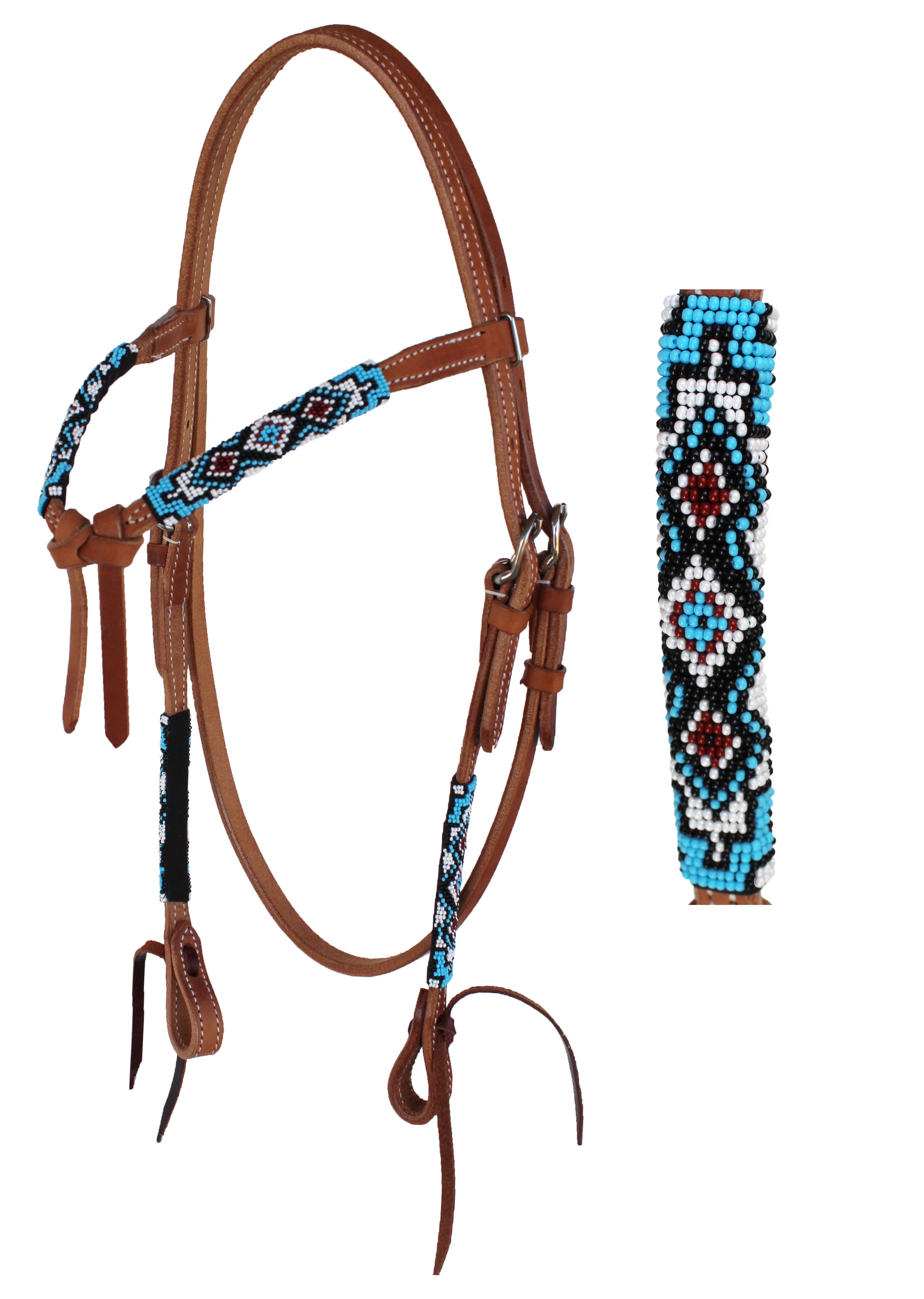 Challenger Horsewear Leather Western Headstall, Beige