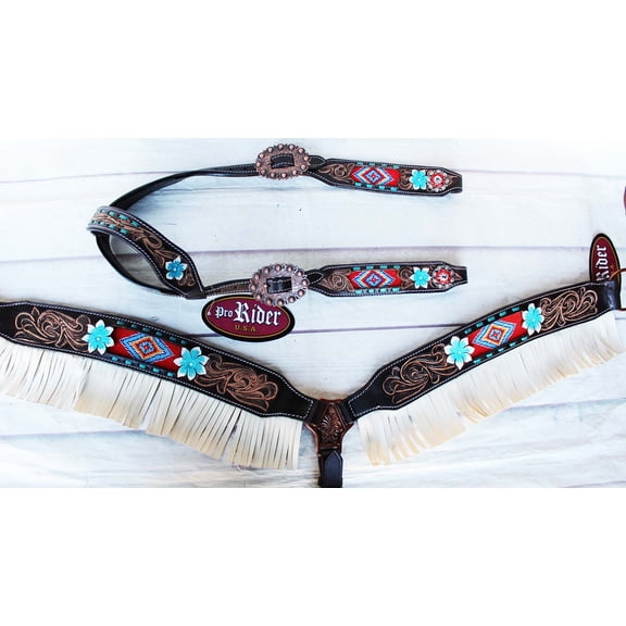 Horse Show Bridle Western Leather Headstall Barrel Race Rodeo Tack Carved 7987ASet
