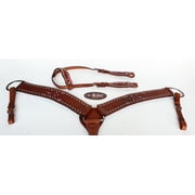 Horse Show Bridle Western Leather Headstall Breast Collar Tack Pink 76177
