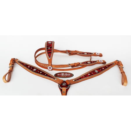 Horse Show Bridle Western Leather Rodeo Headstall Breast Collar 8803B
