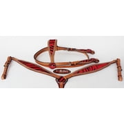 Horse Show Bridle Western Leather Rodeo Headstall Breast Collar 8808B