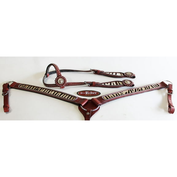 Horse Show Bridle Western Leather Rodeo Headstall Breast Collar 8826A
