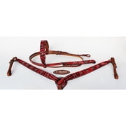 Horse Show Bridle Western Leather Rodeo Headstall Breast Collar 8831B