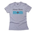 thumbnail image 1 of Horse Show Mom Red Heart Equestrian Love Women's Cotton Grey T-Shirt, 1 of 2