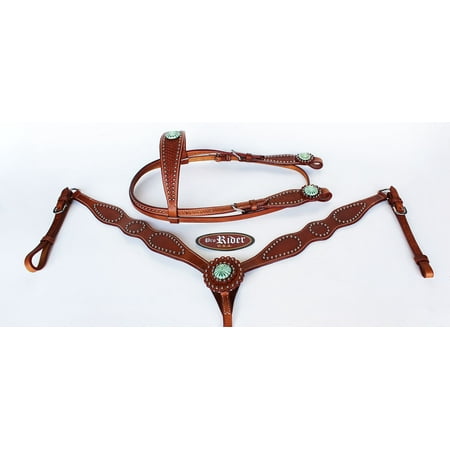 Horse Show Saddle Tack Bridle Western Leather Headstall Breast Collar Rodeo 78104