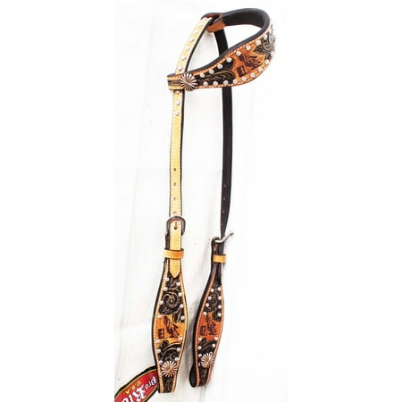 Horse Show Saddle Tack Rodeo Bridle Western Leather Headstall 78116HA