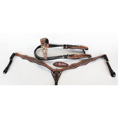 Horse Show Saddle Tack Rodeo Bridle Western Leather Headstall 7849B