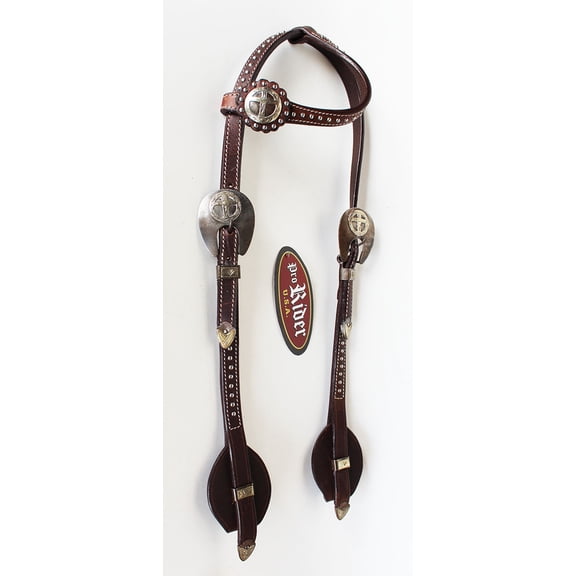Horse Show Saddle Tack Rodeo Bridle Western Leather Headstall Reins Brown 7868HA