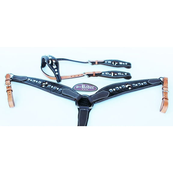 Horse Show Tack Bridle Western Leather Rodeo Headstall Breast Collar 8535