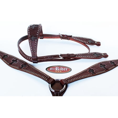Horse Show Tack Bridle Western Leather Rodeo Headstall Breast Collar Rodeo 85103