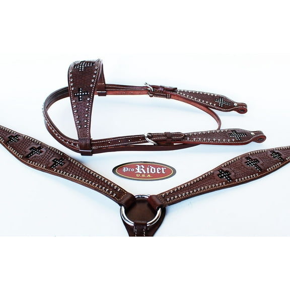 Horse Show Tack Bridle Western Leather Rodeo Headstall Breast Collar Rodeo 85103