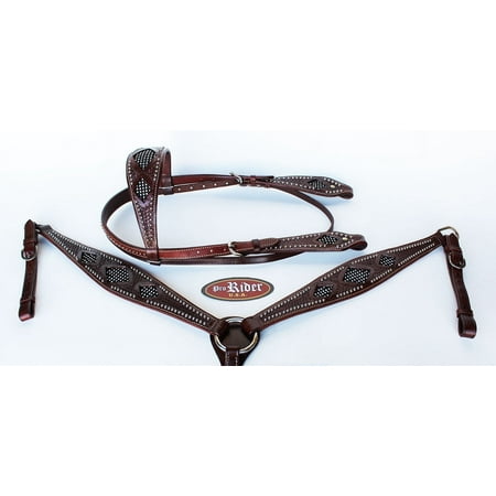Horse Show Tack Bridle Western Leather Rodeo Headstall Breast Collar Rodeo 85104